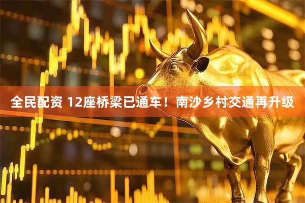 全民配资 12座桥梁已通车！南沙乡村交通再升级