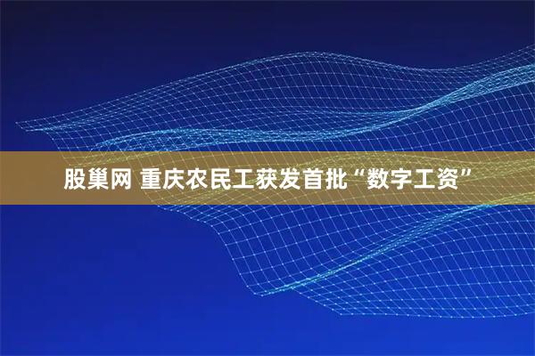 股巢网 重庆农民工获发首批“数字工资”