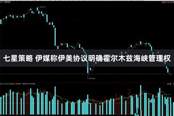 七星策略 伊媒称伊美协议明确霍尔木兹海峡管理权